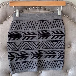 Aztec pattern pencil skirt